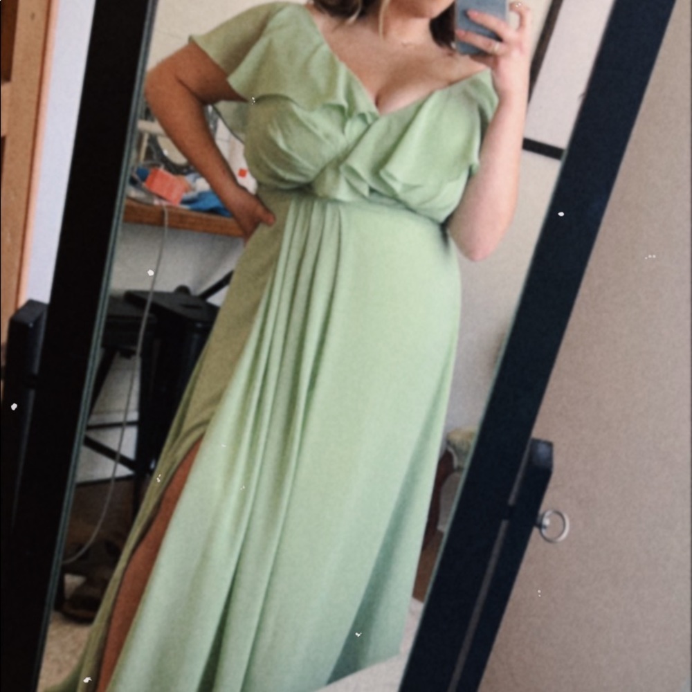 Sage green bridesmaid dress